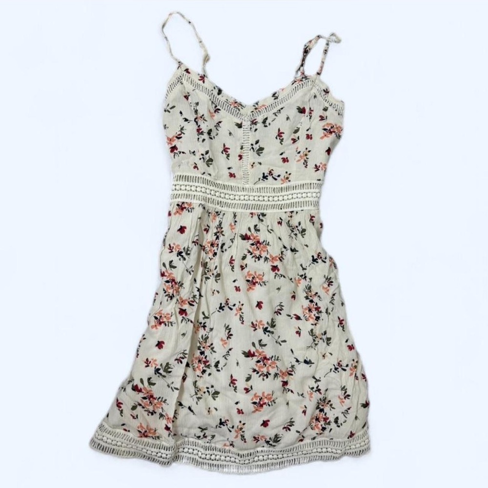 Abercrombie & Fitch Cream Floral Mini Dress Size Small